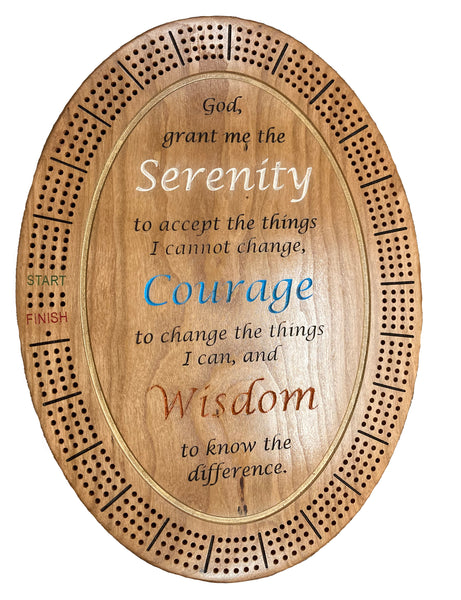 Serenity Prayer Cribbage Board