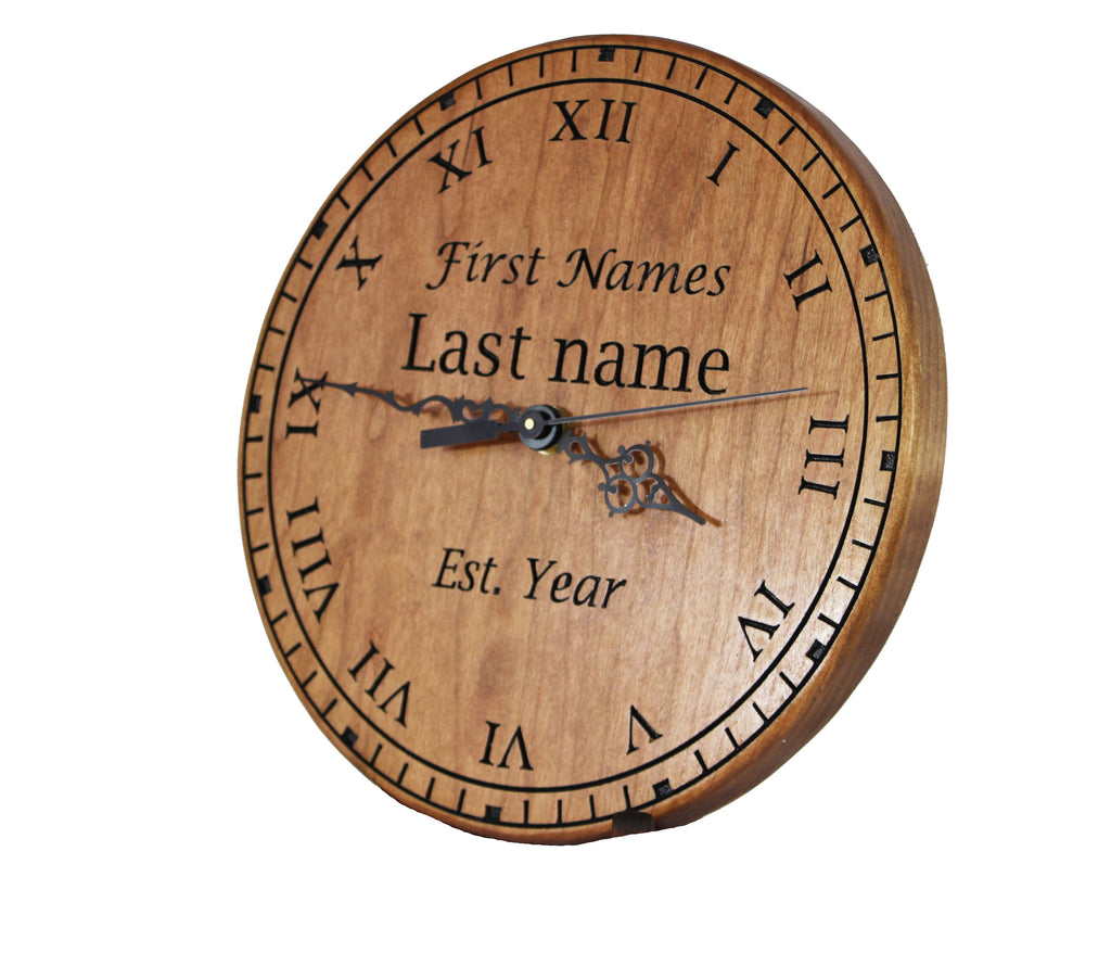 Customizable Clock Sign Custom Cherry Wood Clock and Easel - Black Forest Signs and Plaques ...